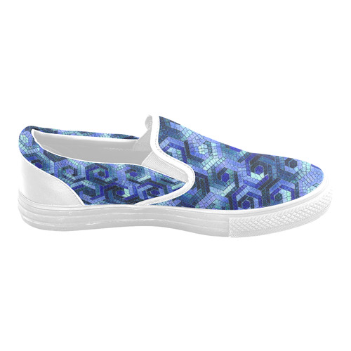 Pattern Factory 23 blue by JamColors Slip-on Canvas Shoes for Men/Large Size (Model 019)