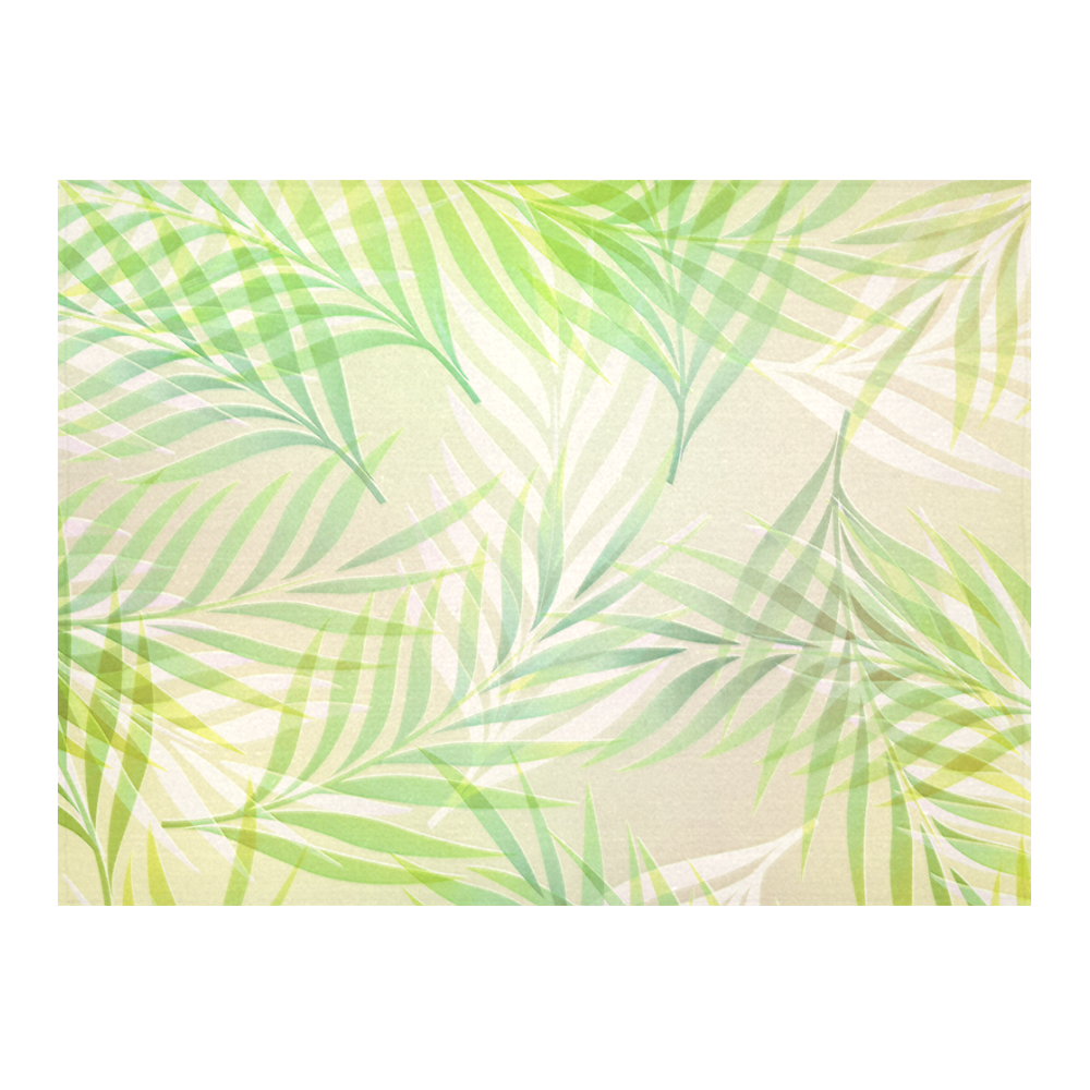 Palm Leaf Pattern-2 Cotton Linen Tablecloth 52"x 70"