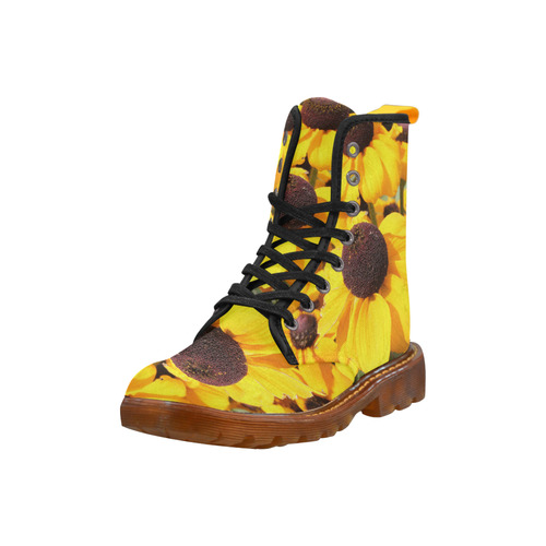 Yellow Flowers Martin Boots For Women Model 1203H