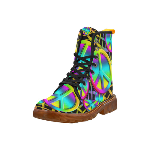 Neon Colorful PEACE pattern Martin Boots For Men Model 1203H