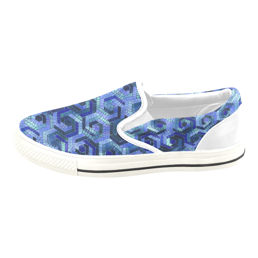 Pattern Factory 23 blue by JamColors Slip-on Canvas Shoes for Kid (Model 019)