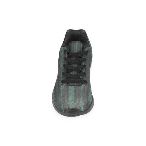 Trendy dark green leather look lines Men’s Running Shoes (Model 020)