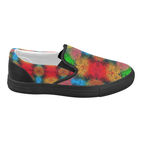 Colorful Goa Tapestry Painting Women's Slip-on Canvas Shoes (Model 019)