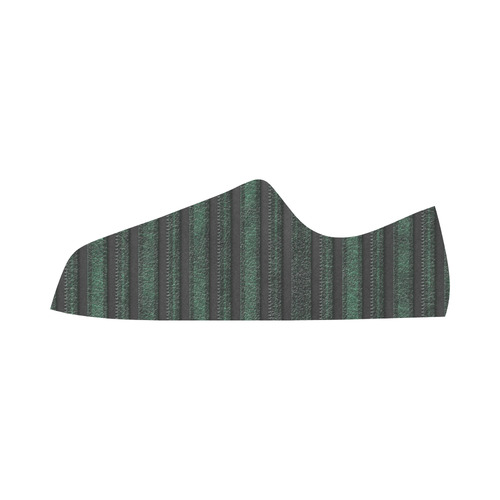 Trendy dark green leather look lines Aquila Microfiber Leather Men's Shoes (Model 031)