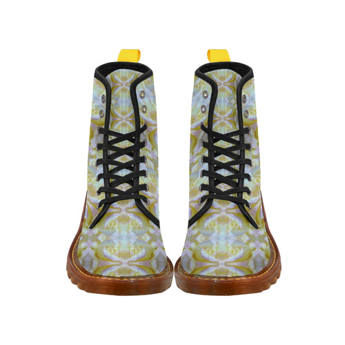 White Yellow  Pattern Martin Boots For Women Model 1203H