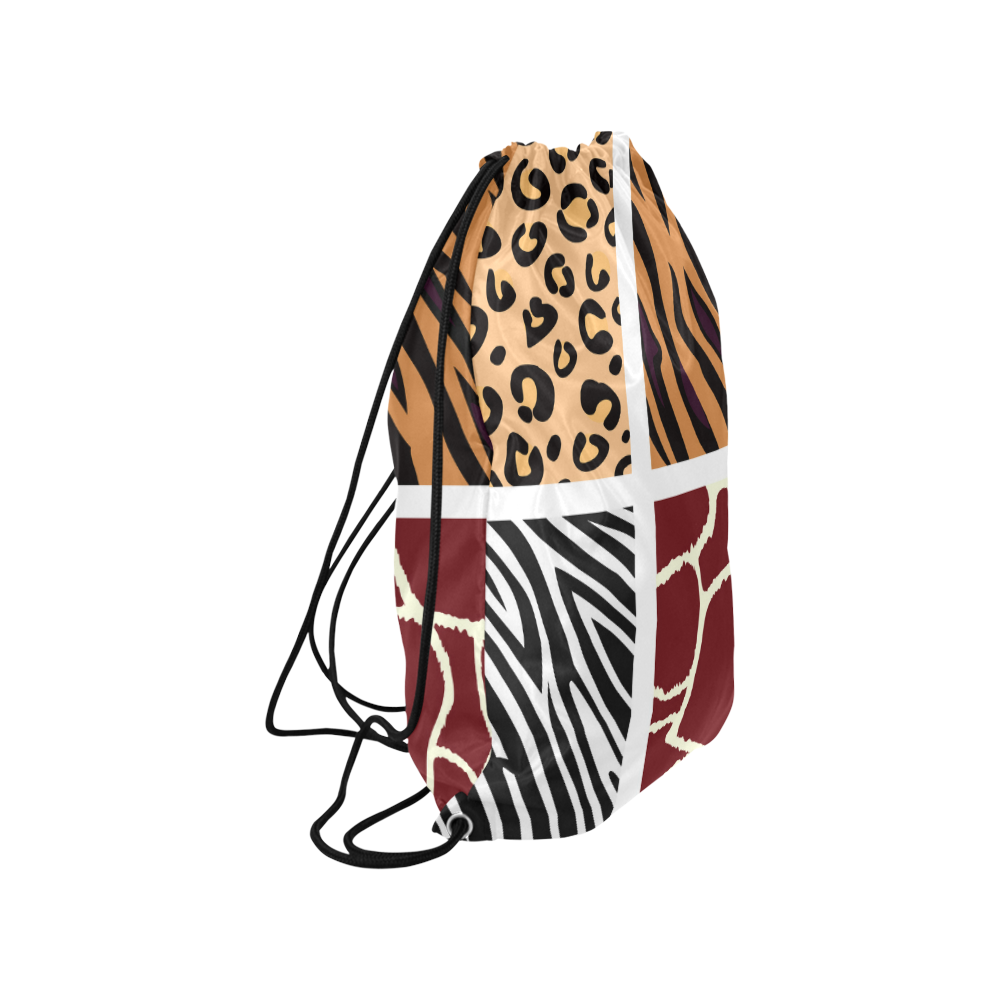 Designers backpack : Tiger edition / orange, brown 50s style Small Drawstring Bag Model 1604 (Twin Sides) 11"(W) * 17.7"(H)