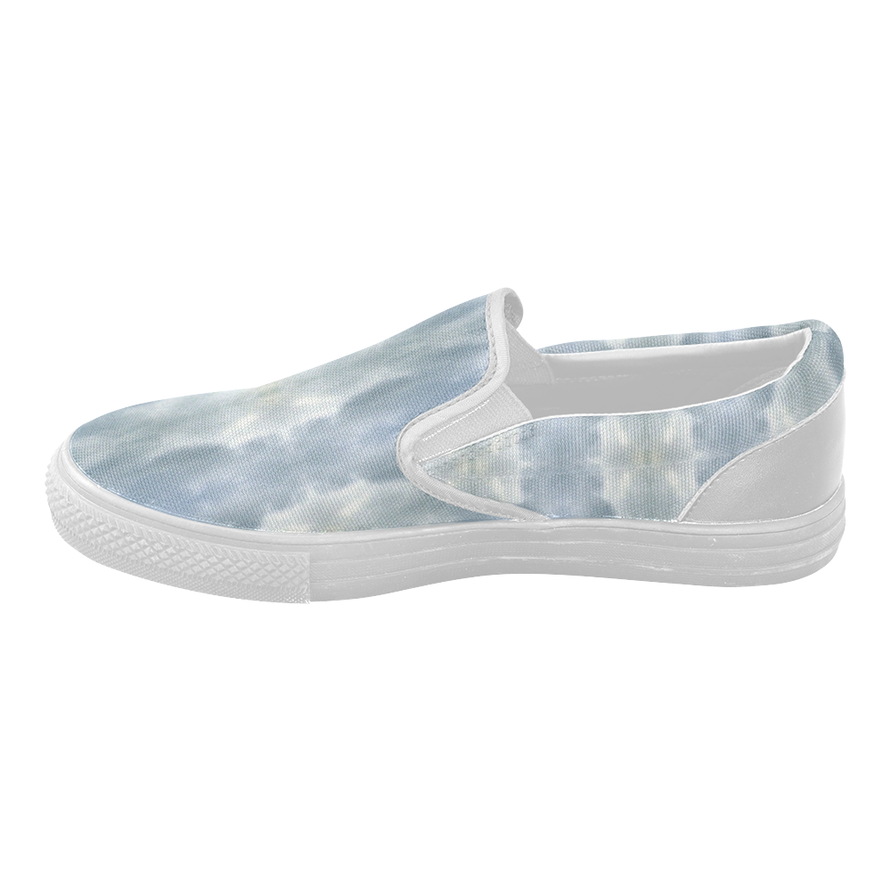 Ice Crystals Abstract Pattern Women's Slip-on Canvas Shoes (Model 019)