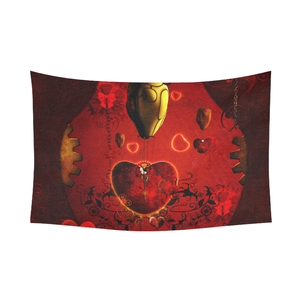Flying hearts Cotton Linen Wall Tapestry 90"x 60"