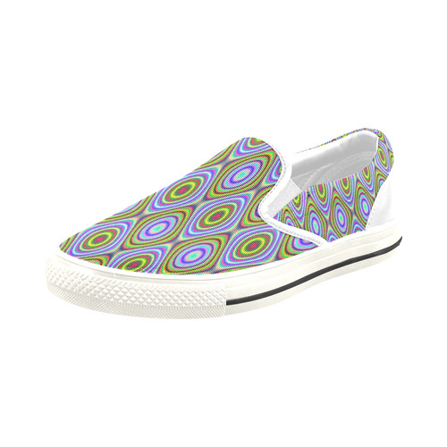 Psychedelic Peacook Eyes Slip-on Canvas Shoes for Kid (Model 019)