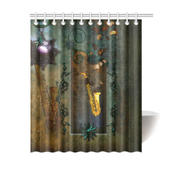 Music, saxophone, vintage Shower Curtain 60"x72"