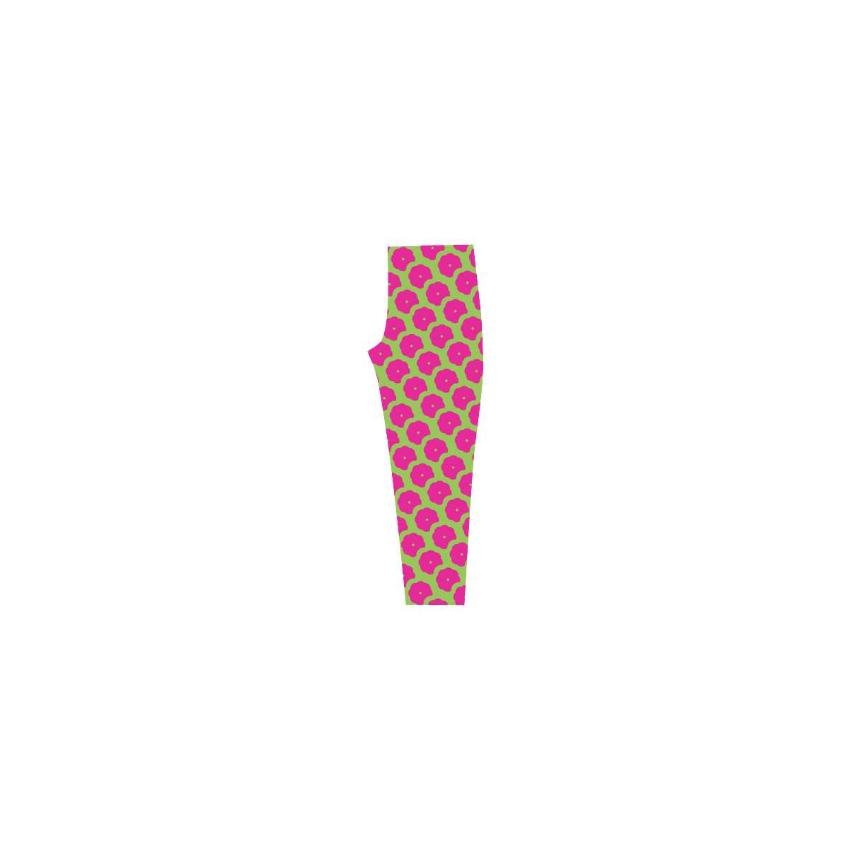 Bright Pink and Green Pattern Capri Legging (Model L02)