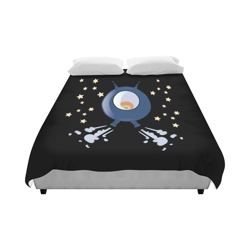 Hedgehog in space. spacecraft. Duvet Cover 86"x70" ( All-over-print)