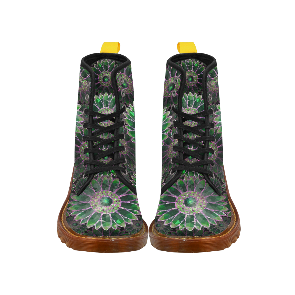 Mosaic Flower Pattern Martin Boots For Women Model 1203H
