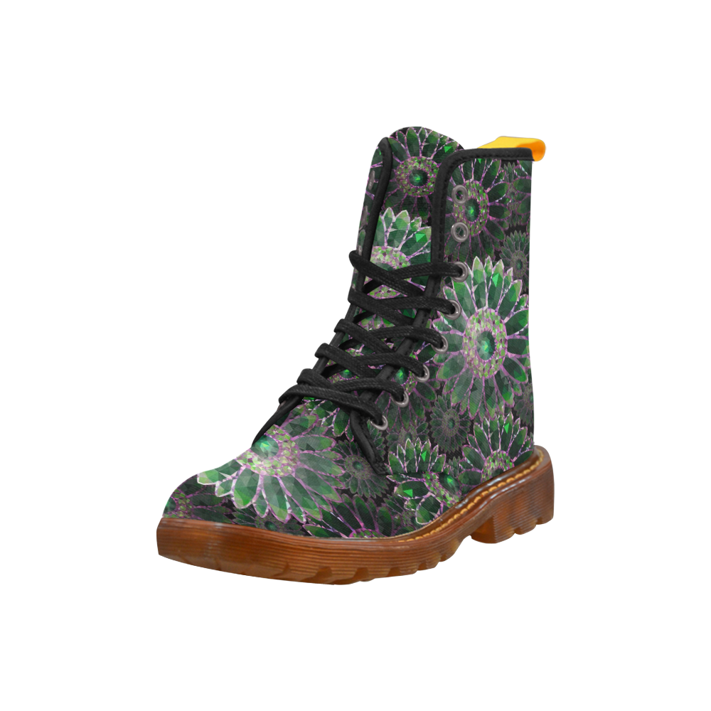 Mosaic Flower Pattern Martin Boots For Women Model 1203H