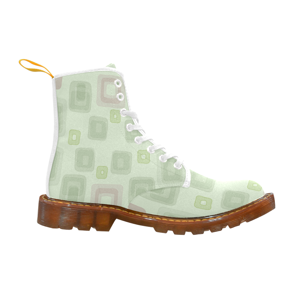 Green and Pink squares, back to 70's pattern Martin Boots For Women Model 1203H