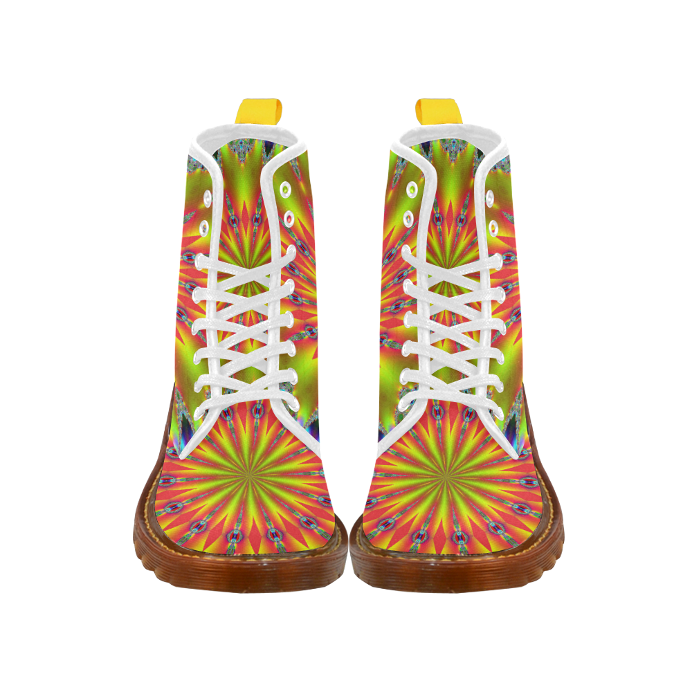 Fractal Kaleidoscope Mandala Flower Abstract 21 Martin Boots For Women Model 1203H