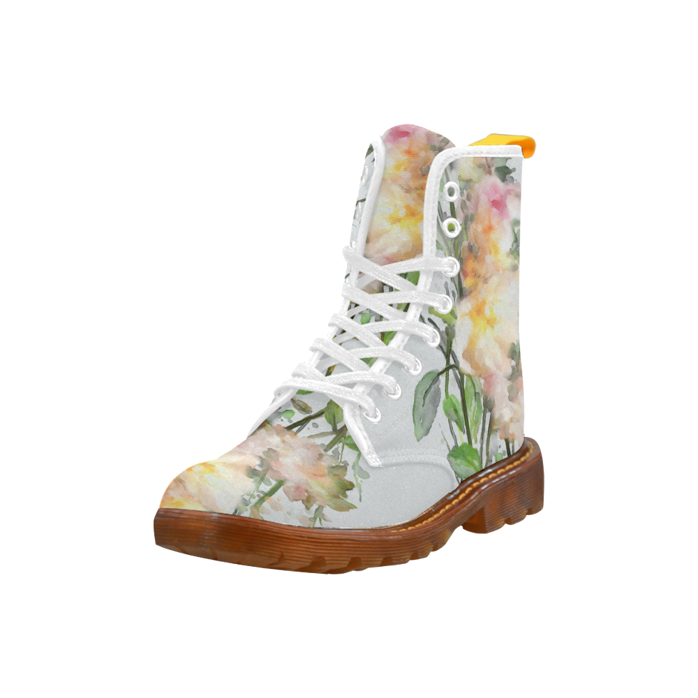 Blend Roses, floral watercolor Martin Boots For Women Model 1203H