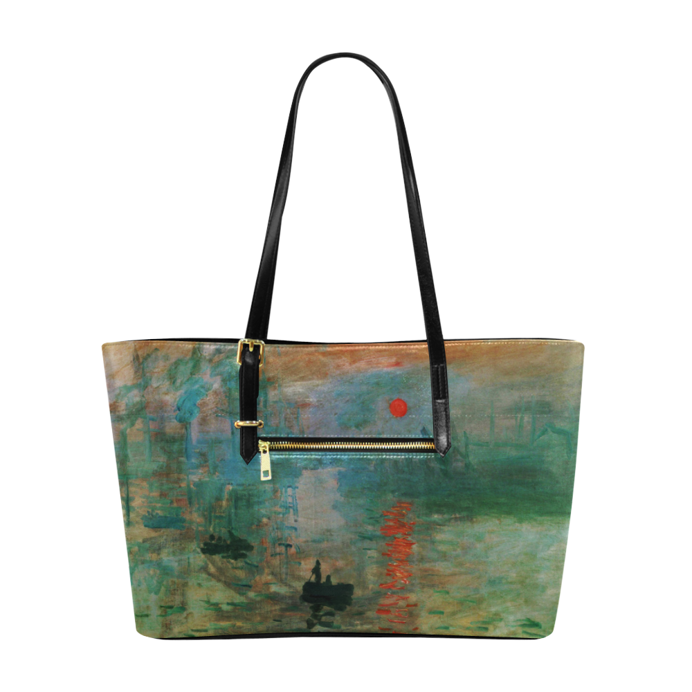 Impression Sunrise Claude Monet Fine Art Euramerican Tote Bag/Large (Model 1656)