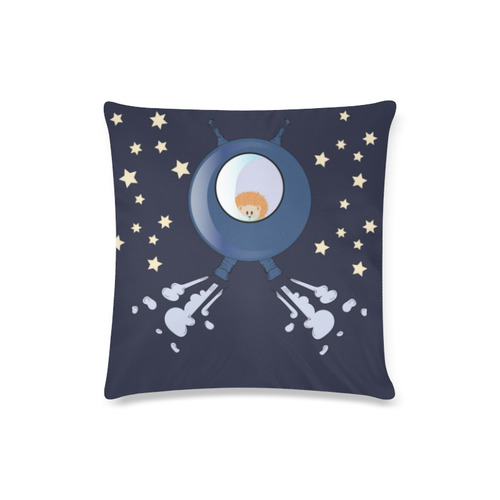 Hedgehog in space. spacecraft. Custom Zippered Pillow Case 16"x16"(Twin Sides)