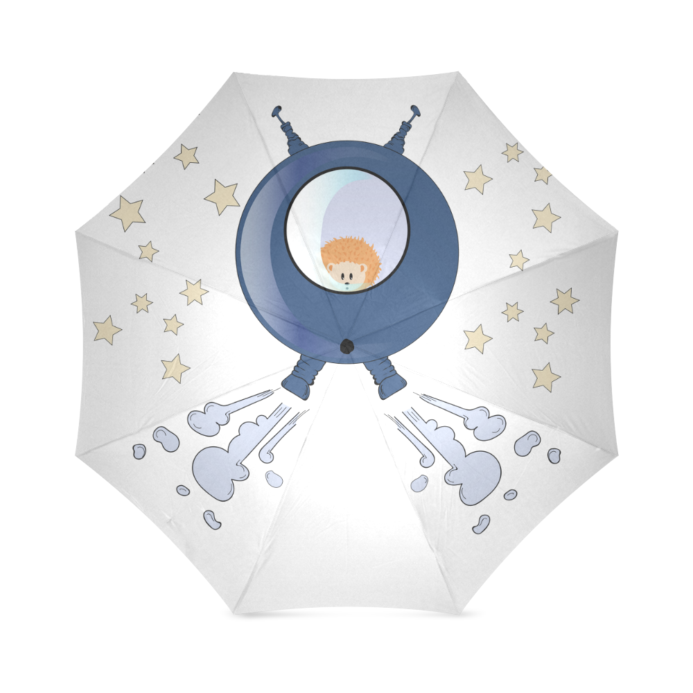Hedgehog in space. spacecraft. Foldable Umbrella (Model U01)