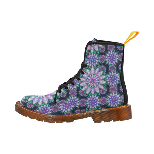 Lotus Flower Ornament - Purple and green Martin Boots For Women Model 1203H