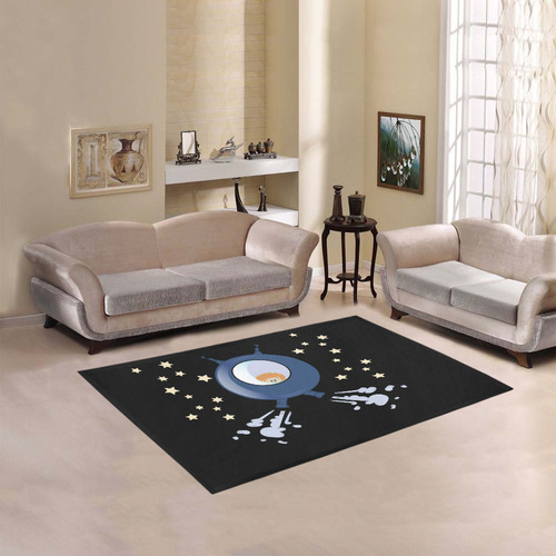 Hedgehog in space. spacecraft. Area Rug 5'3''x4'