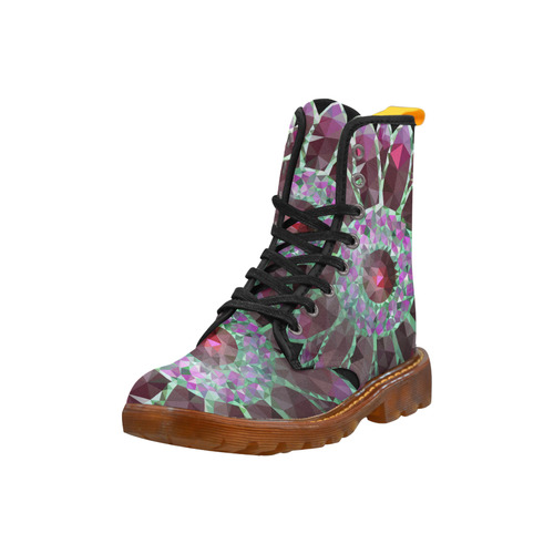 Red Mosaic Flower Martin Boots For Women Model 1203H