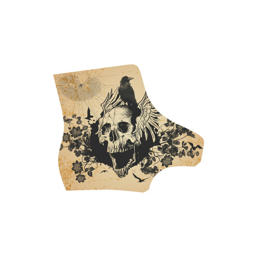 Awesome skull with crow Martin Boots For Men Model 1203H