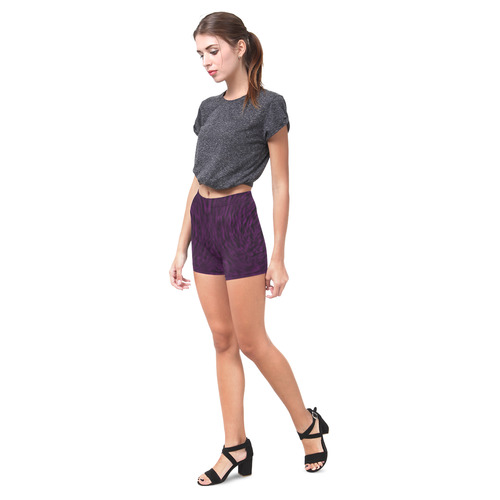 Deep Purple Satin Briseis Skinny Shorts (Model L04)