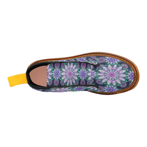 Lotus Flower Ornament - Purple and green Martin Boots For Women Model 1203H