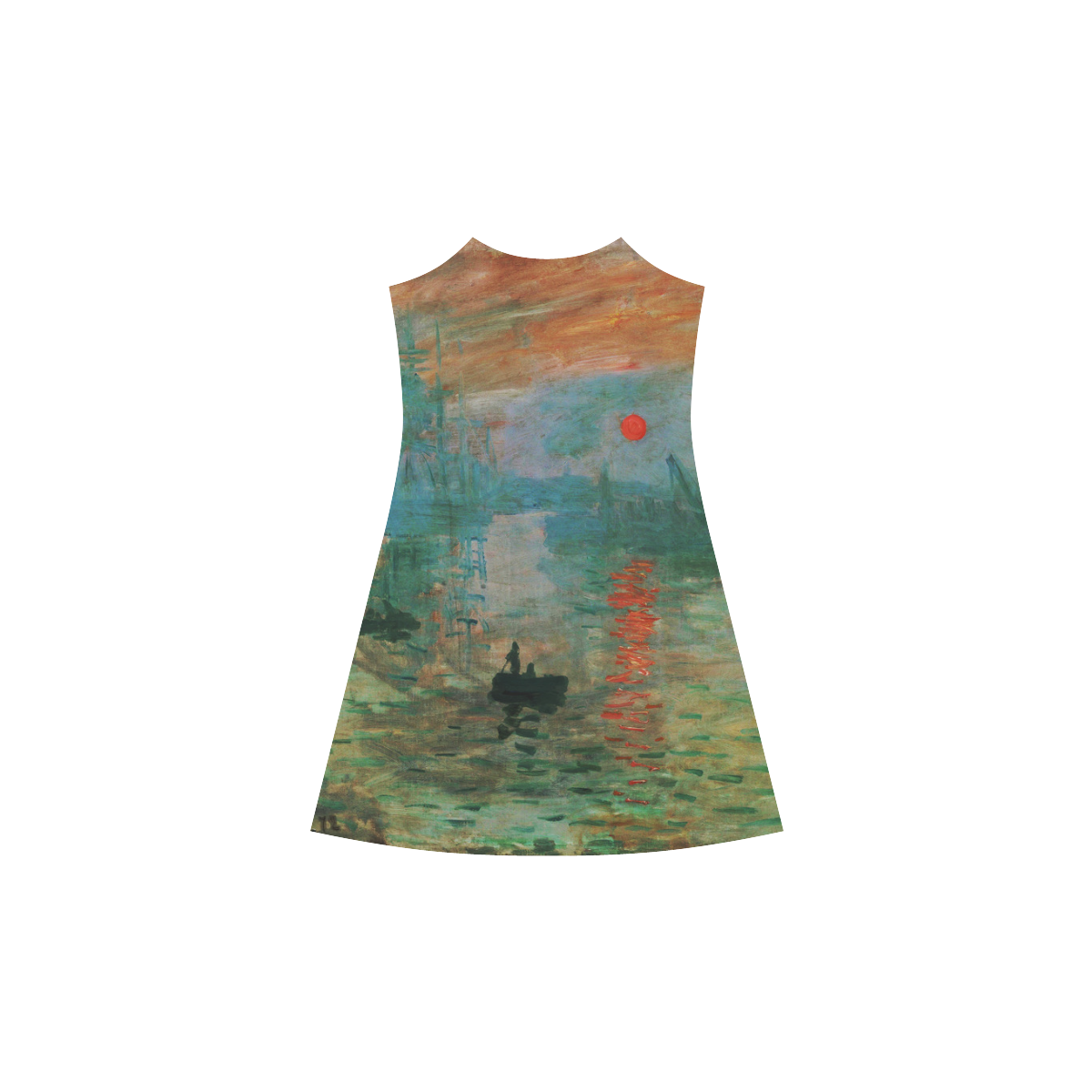 Impression Sunrise Claude Monet Fine Art Alcestis Slip Dress (Model D05)