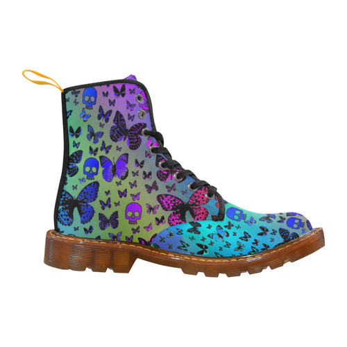 Rainbow Skulls & Butterflies Martin Boots For Women Model 1203H