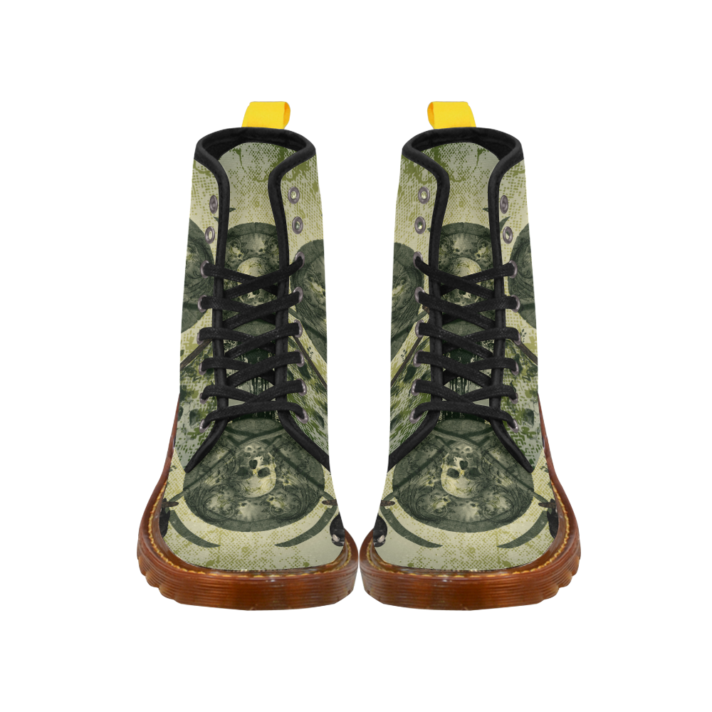 Skulls with crows Martin Boots For Men Model 1203H