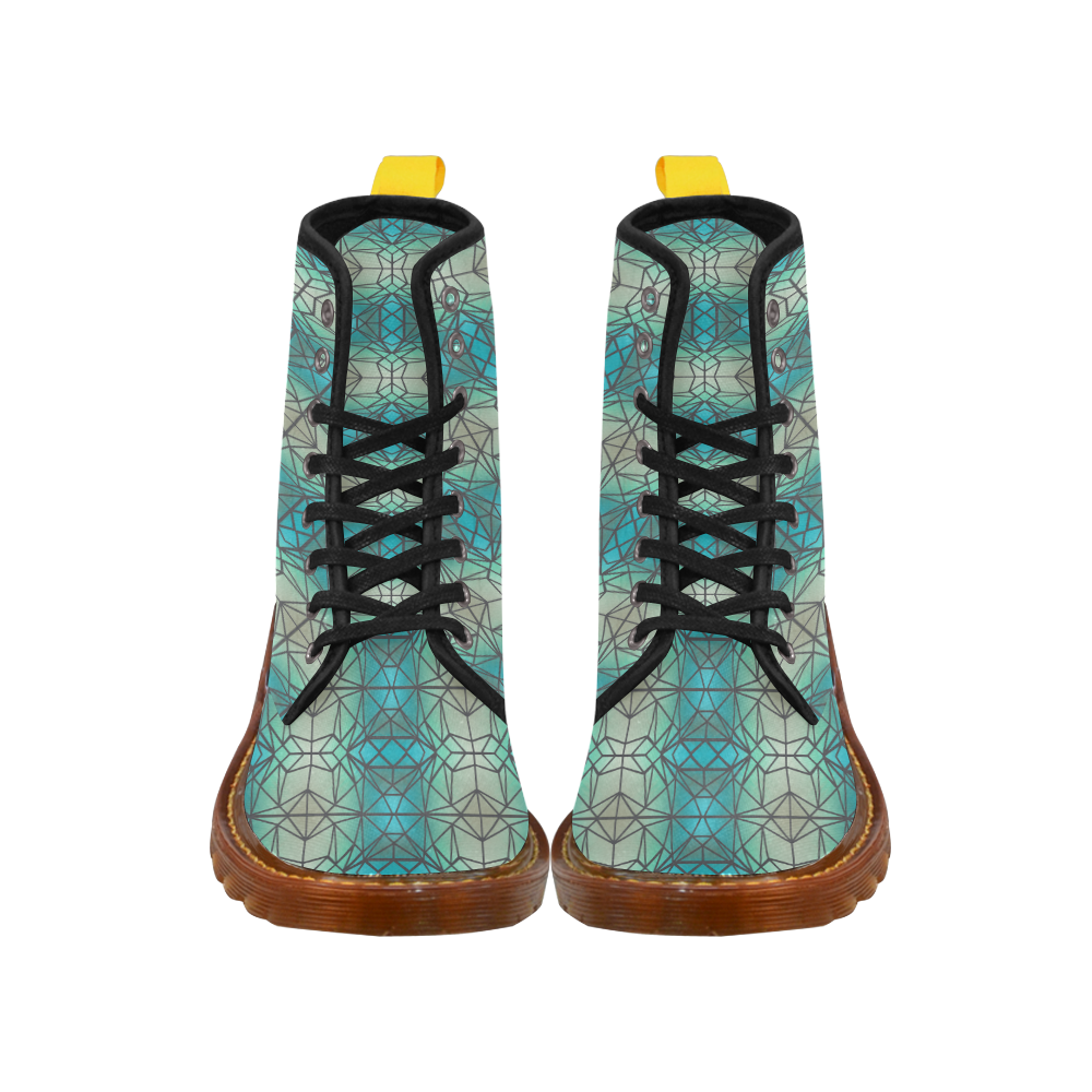 Stained glass, mosaic pattern Martin Boots For Women Model 1203H