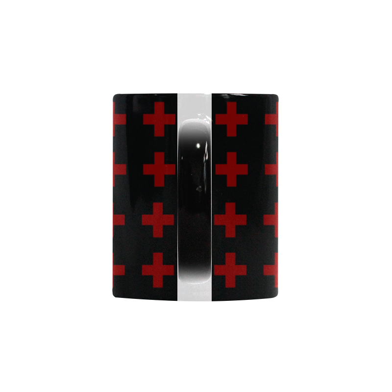 Punk Rock style Red Crosses pattern Custom Morphing Mug