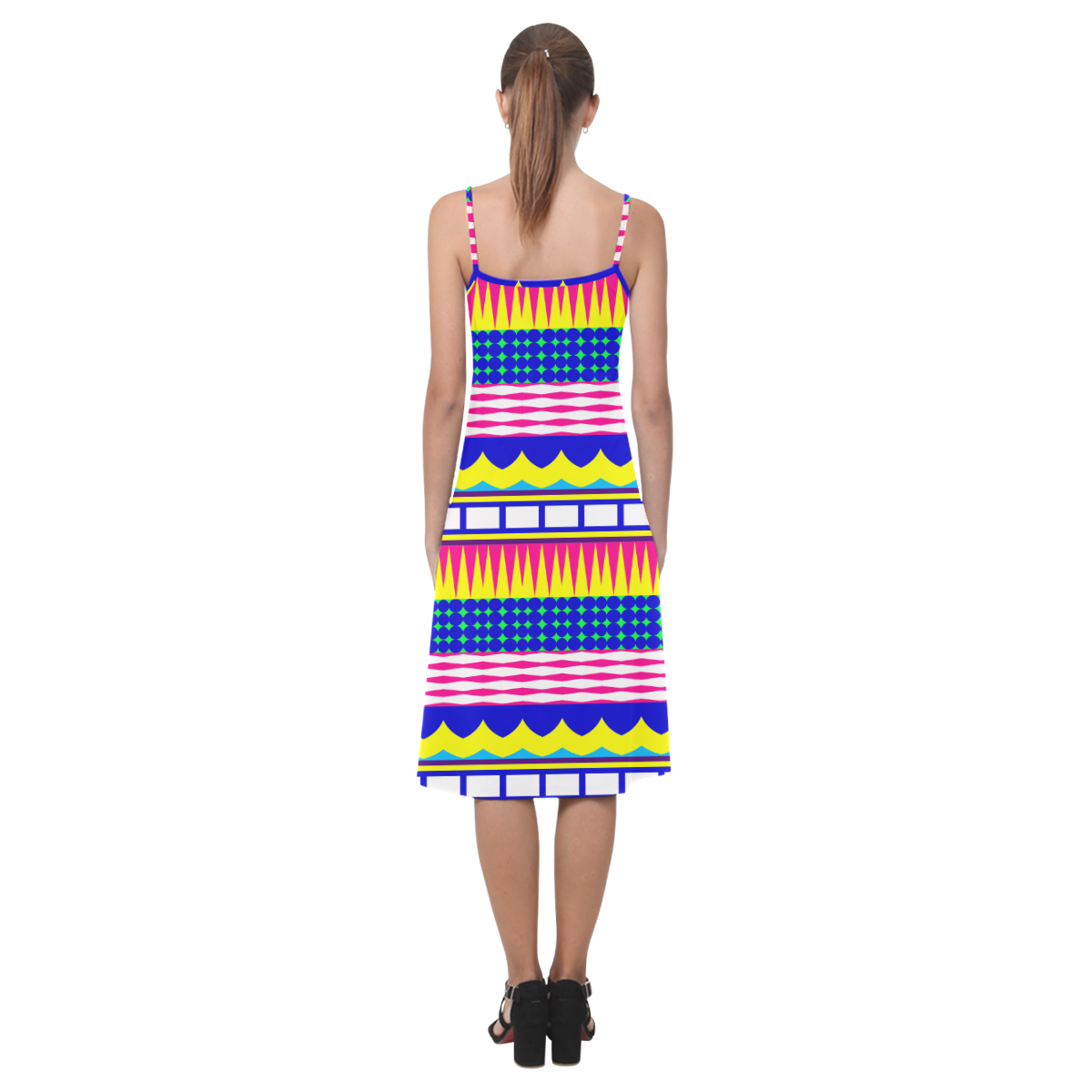 Rectangles waves and circles Alcestis Slip Dress (Model D05)