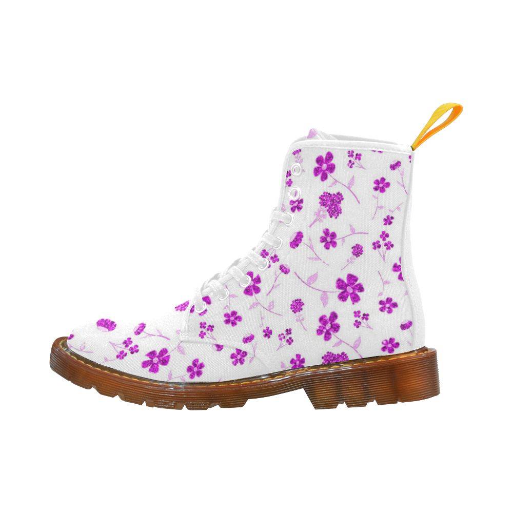 sweet sparkling floral, pink Martin Boots For Women Model 1203H