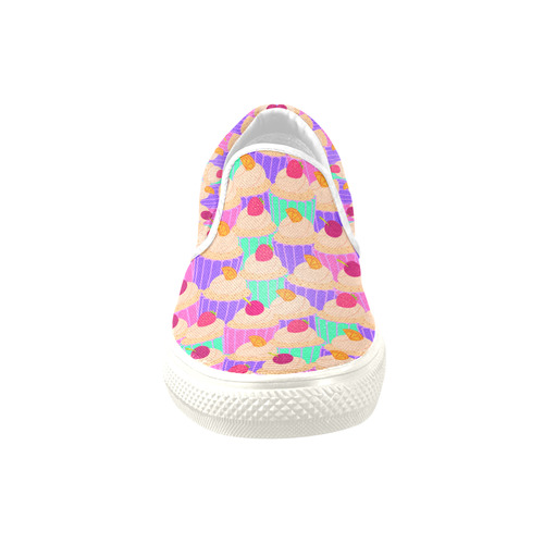 Cupcakes Women's Unusual Slip-on Canvas Shoes (Model 019)