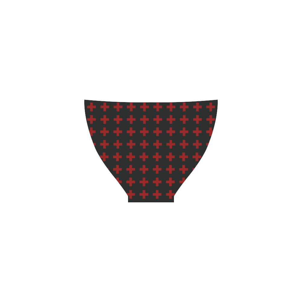 Punk Rock style Red Crosses Pattern Custom Bikini Swimsuit