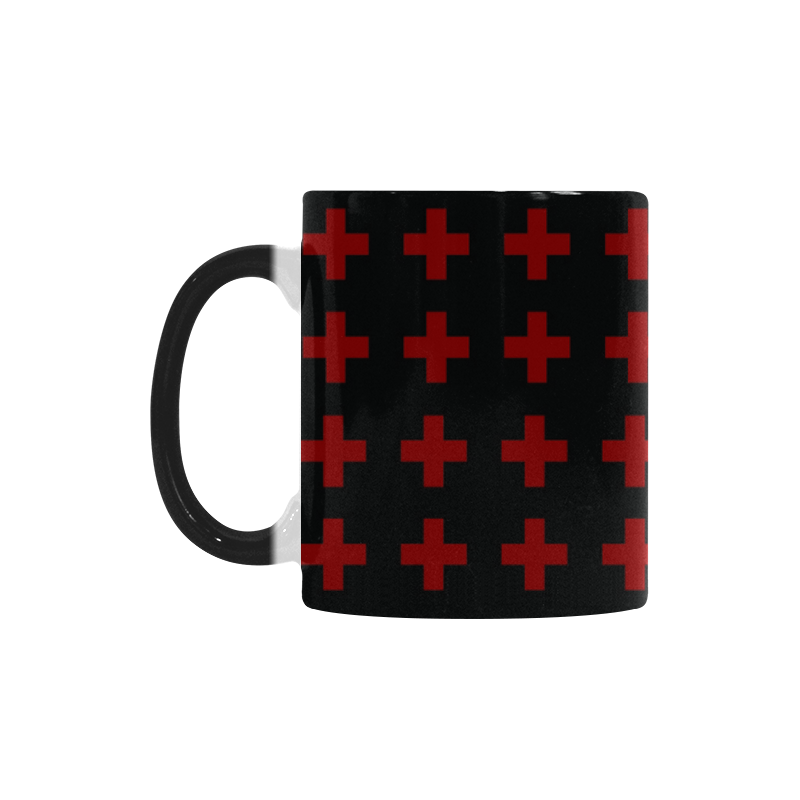 Punk Rock style Red Crosses pattern Custom Morphing Mug