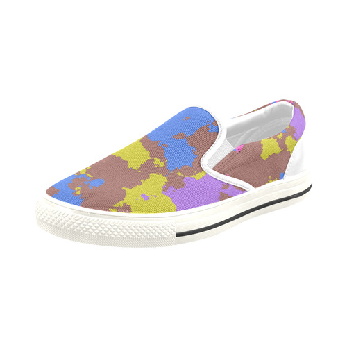 Retro texture Slip-on Canvas Shoes for Kid (Model 019)