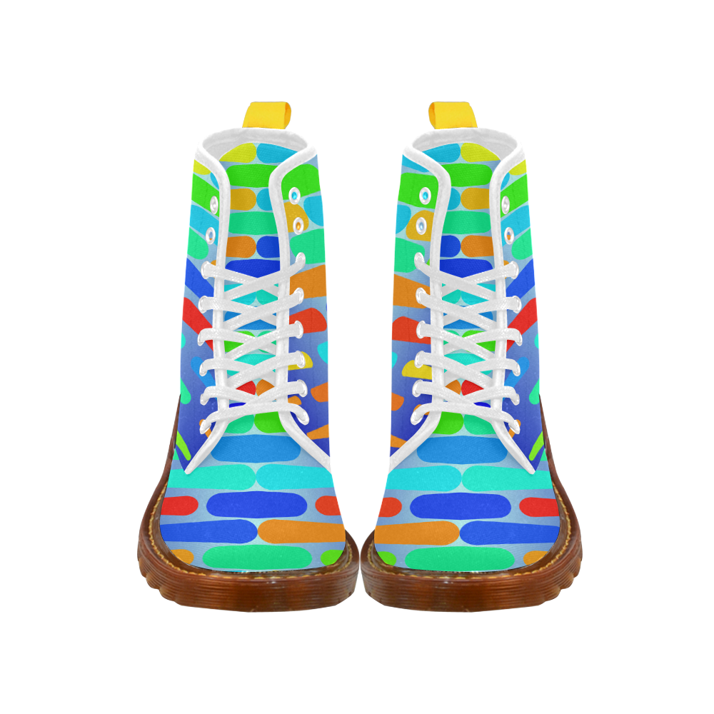 Colorful shapes on a blue background Martin Boots For Women Model 1203H