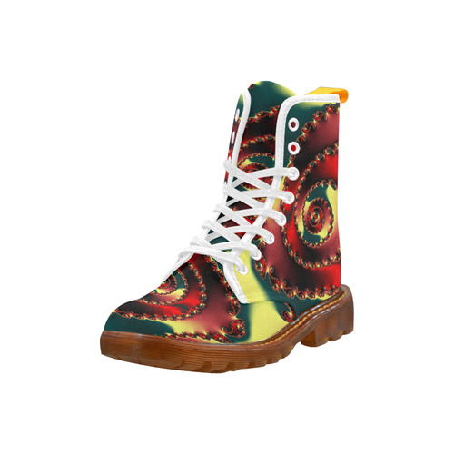 fractal green yellow black red spiral Martin Boots For Women Model 1203H
