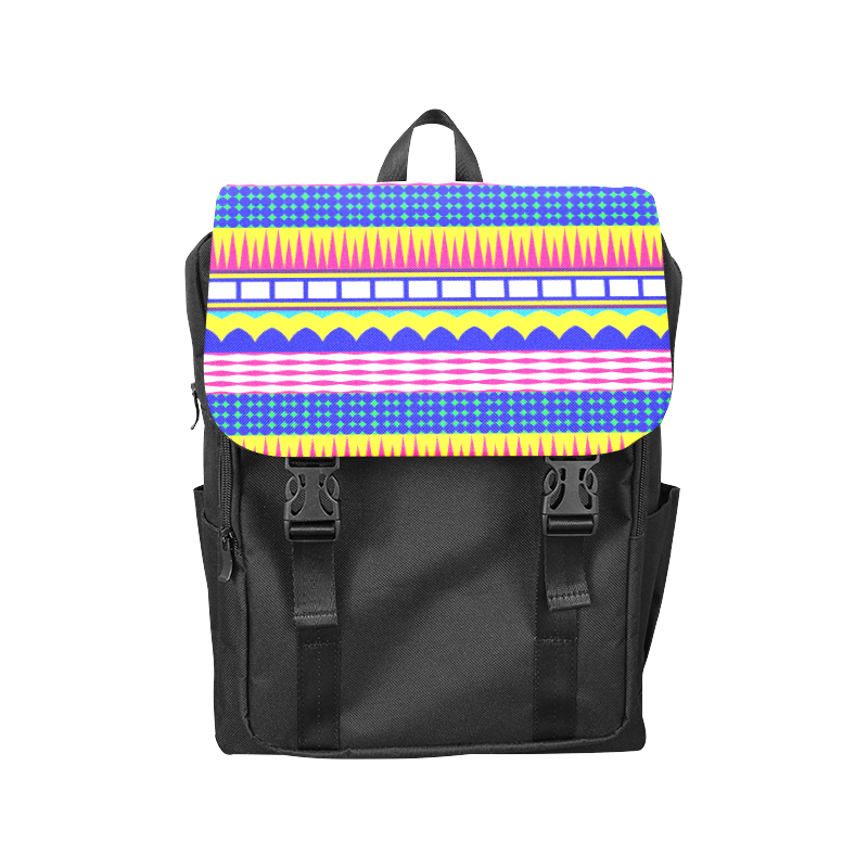 Rectangles waves and circles Casual Shoulders Backpack (Model 1623)