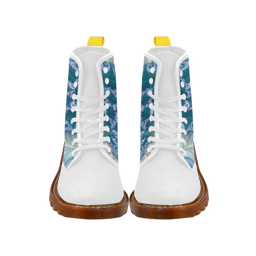 Floral spiral in soft blue on flowing fabric Martin Boots For Men Model 1203H