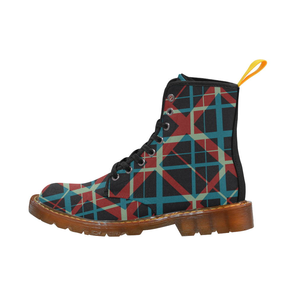 Plaid I Hipster style  Plaid design Martin Boots For Women Model 1203H