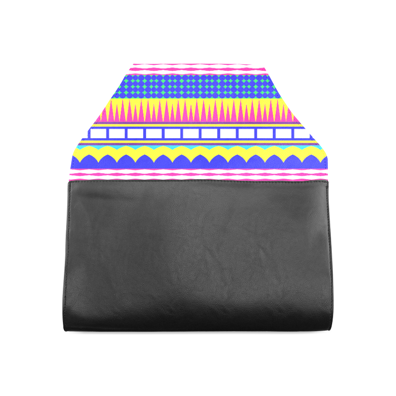 Rectangles waves and circles Clutch Bag (Model 1630)