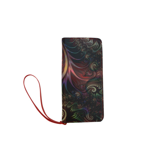 fractal pattern with dots and waves Women's Clutch Wallet (Model 1637)