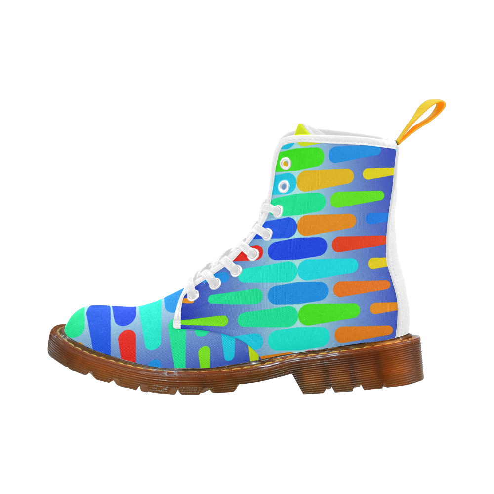Colorful shapes on a blue background Martin Boots For Women Model 1203H