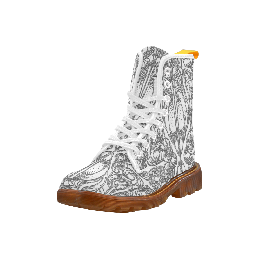 Lace Silver Martin Boots For Women Model 1203H